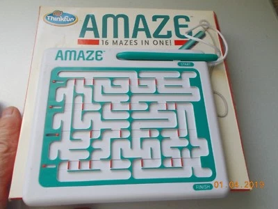 Thinkfun AMAZE Single Player Maze Game with 16 mazes, no batteries!, smoky odor - Image 1 of 3