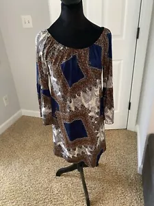 2B Together Paisley Tunic Blouse Dress Size Small - Picture 1 of 3