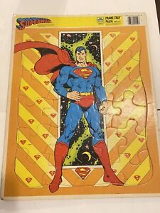 Vtg 1989 SUPERMAN Golden Frame Tray Puzzle  14.5”  DC Comics