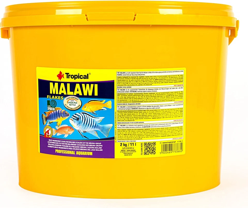 Tropical Malawi Flockenfutter für Malawisee-Cichliden 11L