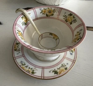 Nippon M-in-Wreath Mayo Bowl, Saucer, Ladle Hand Painted Floral w/Gold 1911-1918 - Picture 1 of 10