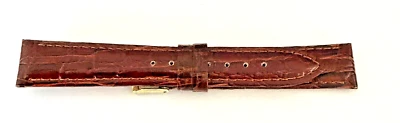 New Bulova Accutron BROWN Alligator Grain Watch Strap GF Signed Buckle - Image 1 of 4