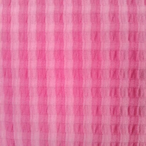 Vintage Pink Striped Knit Seersucker Fabric 60x1yd 30in Polyester Fashion - Picture 1 of 8