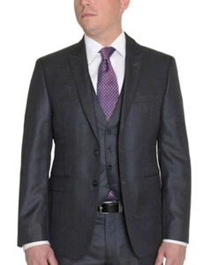 Calvin Klein Extreme Slim Fit Mens Gray Textured 2 Button Peak Lapel Sportcoat - Picture 1 of 4