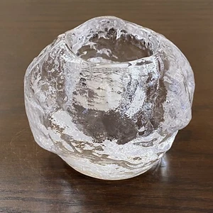 Signierter Kosta Boda Schweden SCHNEEBALL Kristall Votivkerzenhalter ~ 55 $ Listenpreis - Bild 1 von 15
