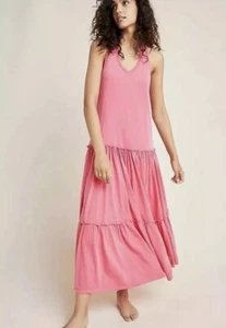 NWT Anthropologie Sundry Pink Tiered Sleeveless Maxi Dress Size 2  Medium - Picture 1 of 9