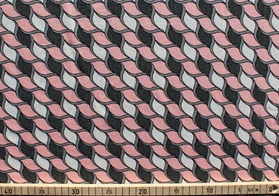 Viskose Jersey Druck, Wellenmuster, S&W Stoffe, Anthrazit / Bunt, Breite 150cm - Bild 1 von 4