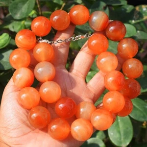 Hermoso collar exclusivo con cuentas de musgo de ónix real brillante 1410 quilates VK 10 E557 - Imagen 1 de 2