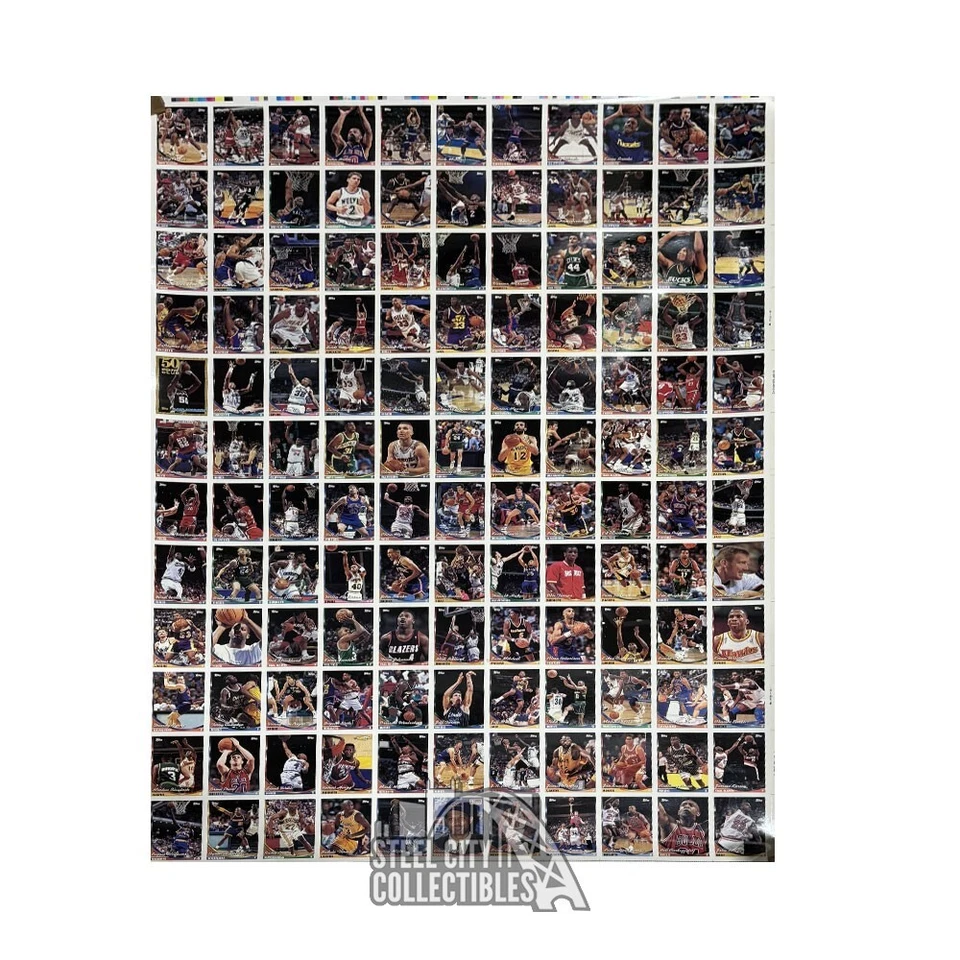 Tarjetas de baloncesto Topps 1993 hoja sin cortar (base Michael Jordan)/20000 Foto 1 de 1