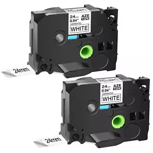 TZ TZe-251 Ersatz-Etikettenband 24 mm schwarz auf weiß für Brother PTD600 2er-Packungen - Bild 1 von 22