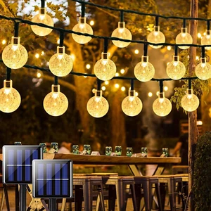 2-Pack Solar String Lights Outdoor, Total 52FT 80 LED Crystal Globe Solar Lights - Picture 1 of 6