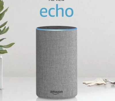Amazon Echo (2nd Generation) Smart Assistant - Heather Grey Fabric New - Image 1 of 3