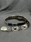 Vintage Native American Sterling Silver Turquoise Concho Belt