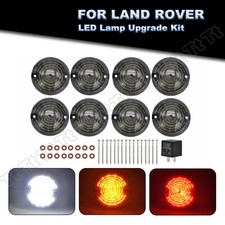 8x Smoked Complete LED Light Upgrade Kit Indicator For 90-16 Land Rover Defender