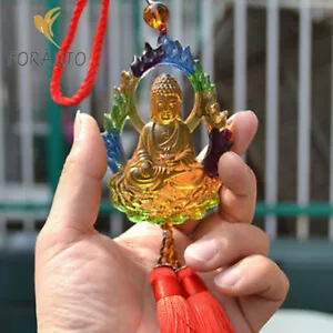 Liuli Kristall Buddha Amulett Anhänger Wand Autobehang Ornamente Glücksgeschenke - Bild 1 von 4