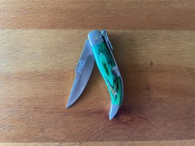 Navaja Española Navaja Teja Albacete 2.5" Escalas Madera Verde de España Foto 1 de 4