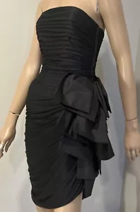 Lillie Rubin Mini Strapless Ruffle Black Dress 80’s Vintage - Picture 1 of 8