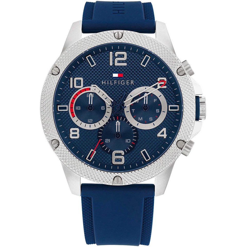 Mens Wristwatch TOMMY HILFIGER BLAZE 1792027 Multifunction Silicone Blue - Image 1 of 1