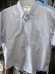 Camisa De Colección USPS Postal Service US Mail Botón Manga Corta Talla 17.5 Rayas - Imagen 1 de 6