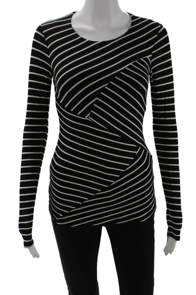 Camiseta deportiva Bailey 44 para mujer negra a rayas manga larga talla XS Foto 1 de 4