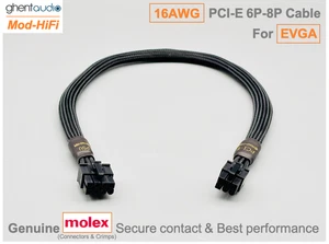 ⚡️16AWG PCI-E GPU 6P Cable for EVGA B5 Series 850W 750W 650W 550W - 70cm/27inch - Picture 1 of 6