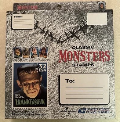 Camisa De Colección Frankenstein Monstruo USPS Estampilla Boris Karloff 1997 L/XL Adulto NUEVA Foto 1 de 4