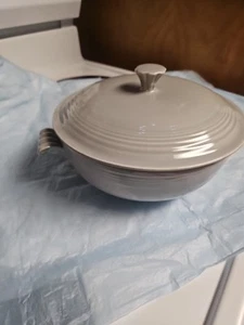 Original Vintage Fiesta Gray 1950’s Covered Casserole - Picture 1 of 12