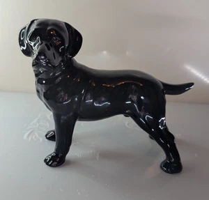Vintage BLACK LABRADOR Standing Dog Ornament Made In England Used - Imagen 1 de 5
