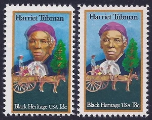 1744 Multiple Color Shift Error / EFO Black Heritage Harriet Tubman Mint NH (S2) - Picture 1 of 1