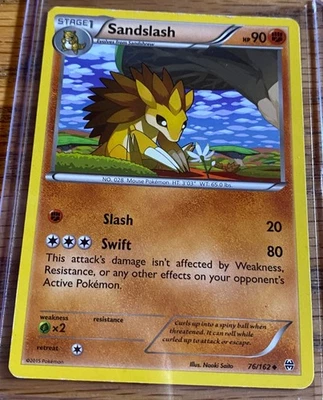 Pokemon TCG Sandslash XY BREAKthrough 76/162 Regular Uncommon Card Played LP - Image 1 of 2
