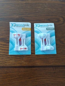 Nuovo 2 Confezioni 30 Secondi Smile Spazzolino Standard Extra Morbido Testine 4 Totali - Foto 1 di 6