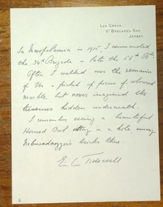 34th Indian Brigade Commander Brig-General E.C. Tidswell Signed Letter - Picture 1 of 1