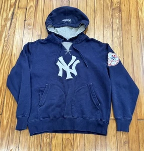 Felpa con cappuccio Majestic Athletic MLB New York Yankees Road blu uomo grande - Foto 1 di 4