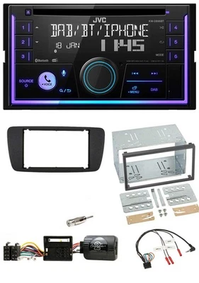 JVC Lenkrad USB 2DIN DAB Bluetooth CD Autoradio für Seat Ibiza ab 08 nitschwarz - Bild 1 von 4