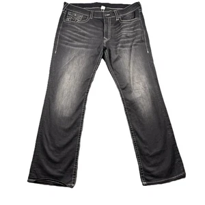 True Religion Men Jeans Black Baggy Skater Goth Grunge Flap Pockets Size 40 G256 - Picture 1 of 10