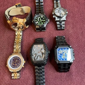 6 QUARTZ WATCHES 2- INVICTA & 4 RENATO FOR PARTS, MAYBE REPAIR? - Picture 1 of 14