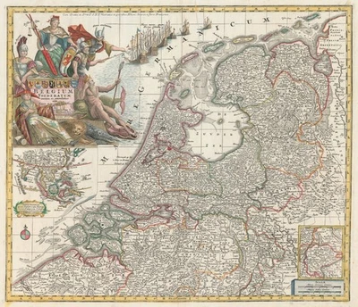 Antique Map "Belgium Foederatum" (Netherlands) Seutter, 1760 - Image 1 of 4
