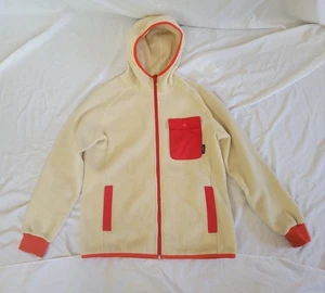 Cotopaxi Mens White / Red Cubre High Loft Fleece Full Zip Hooded Jacket Medium - Picture 1 of 17