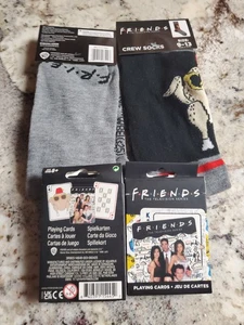 Friends TV Show 1 Playing Cards & 1 Pair Thanksgiving Turkey Socks Brand New - Picture 1 of 3