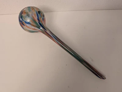 Bombilla de Vidrio Planta en Maceta Auto Riego Transparente Patrón Remolino Aqua Globe 13" USADA Foto 1 de 4