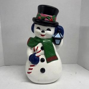 Vintage handbemalte Keramik Schneemann Skulptur - Frosty der Schneemann - Bild 1 von 3