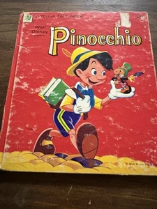 Vintage Children's Whitman Tell-A-Tale Book ~ PINOCCHIO ~ Disney - Foto 1 di 2