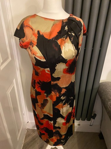 Splendido abito Moschino economico e chic insolito in seta a tubino UK 10 I 42 indossato due volte