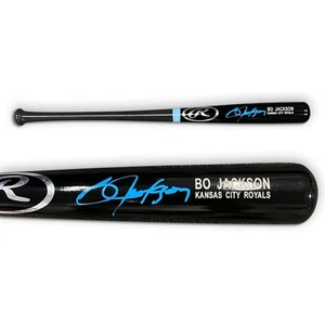Bo Jackson Autographed 34" Signed Black Baseball Bat Beckett COA - Picture 1 of 3