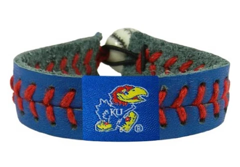 Kansas Jayhawks Team Color Baseball Bracelet [NEW] NCAA Jewelry Wrist Necklace Cover