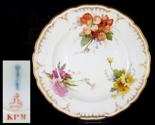 KPM Porzellan Teller NEUGLATT Blumen Handmalerei Zeptermarke um 1910 -1920 AL415