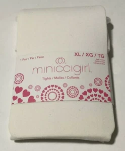 Lot x 2, MiniccigirI White Tights Girls Size XL - Picture 1 of 2