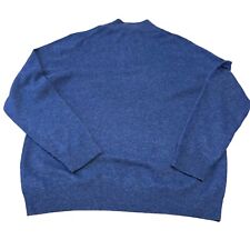 Christian Lacroix 2 Ply Cashmere Sweater Mens XL Blue 1/4 Zip Pullover New