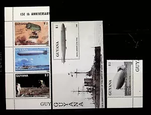 GUAYANA Sc 2007-9 NH 1V+STRIP+S/S OF 1988 - HISTORY OF AVIATION - (DF25) - Picture 1 of 1