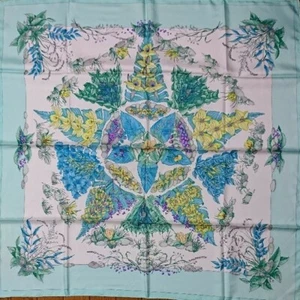 Hermes Bufanda Pythagore 90CM Seda Verde Menta Flor Carre Pythagoras 35" r83 - Imagen 1 de 3